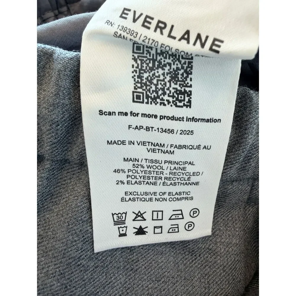 Everlane Heather Graphite Tailor Twill Pull On Pants - Size 10, NWT